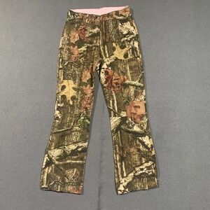 Girls Mossy Oak Breakup Infinity Camo‎ Pants Size L G 10 12 Pink Relaxed Bootcut